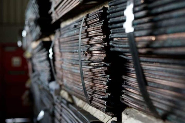 Raw copper from Zambia awaits export in a warehouse at Newlyn Terminal at Bayhead at the port in Durban, South Africa, April 4, 2024. REUTERS/Rogan Ward/File Photo